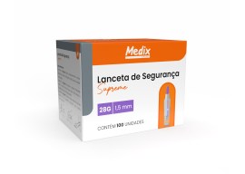 Lanceta De Segurança Supreme Roxo - 28G - 1.5 Mm - 100 Unid - Medix